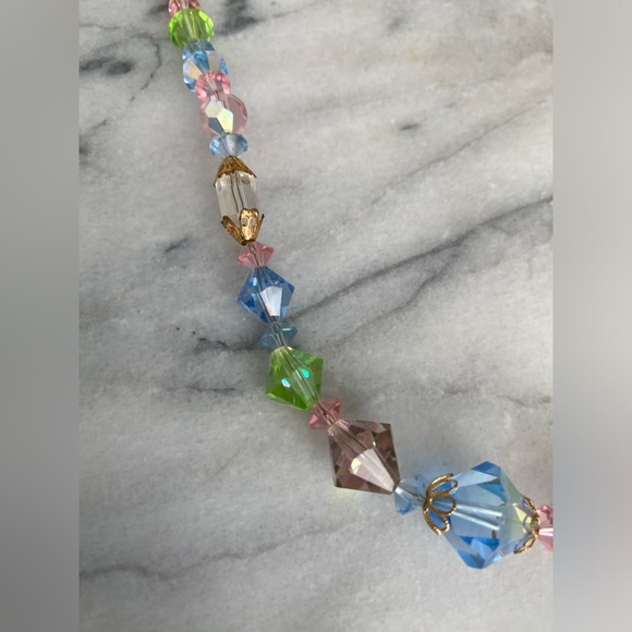 Vintage Crystal Necklace - spring pastel colours - Picture 3 of 5